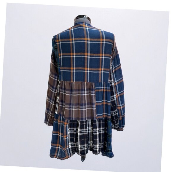 Dolls Kill Current Mood Better Together Plaid Mini Dress – Brown Mix Size XS - Picture 4 of 5